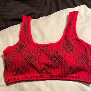 Lucky brand sports bra red and black